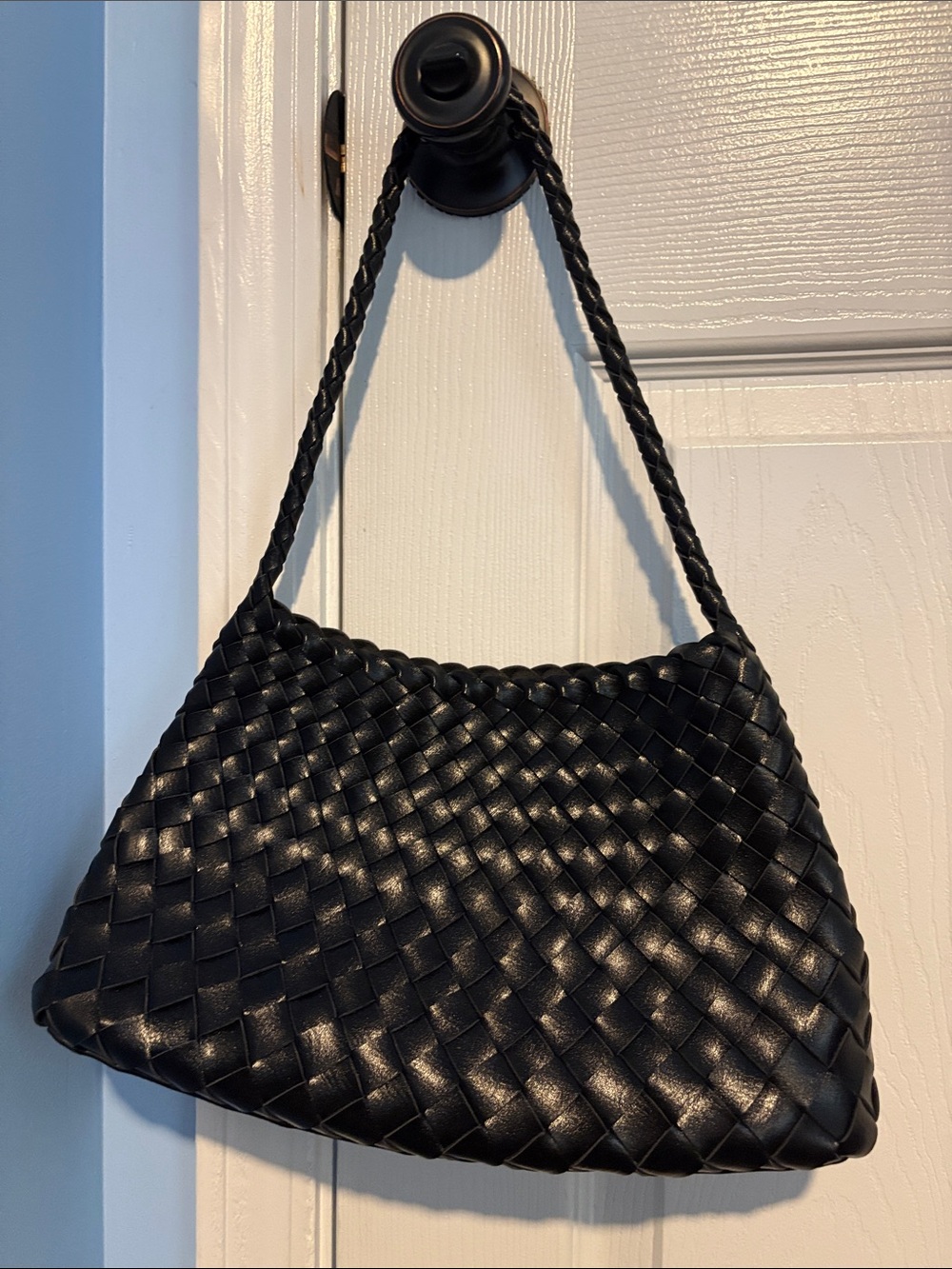 Black woven purse